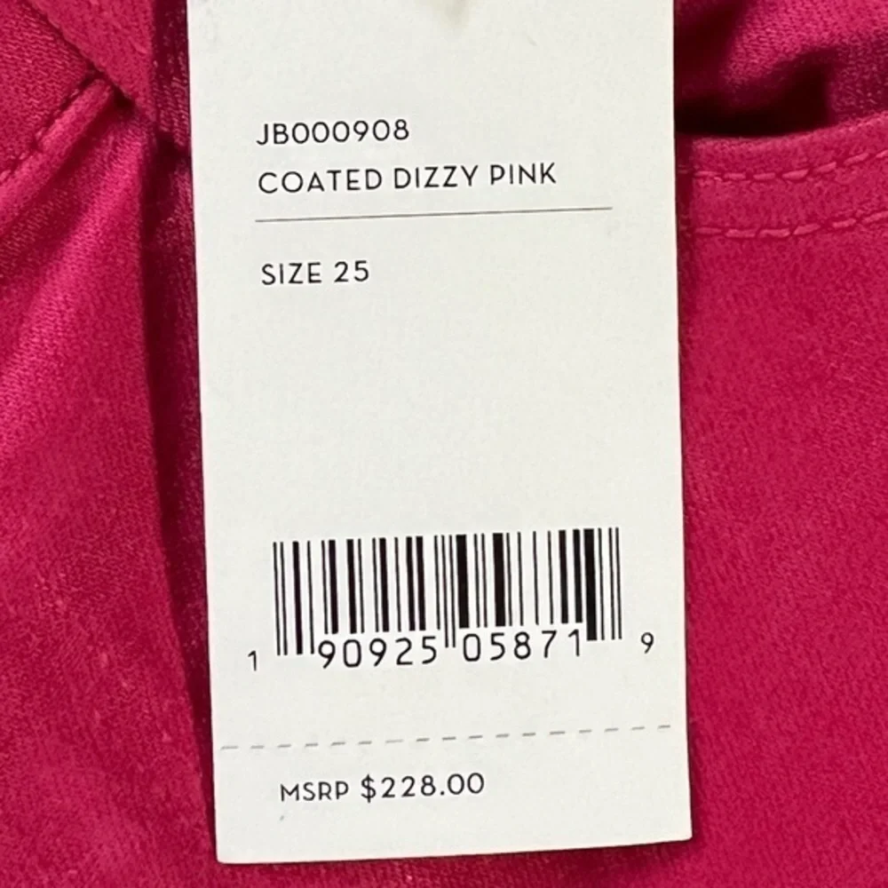 J Brand Women's Alana Coated‎ Dizzy Pink High Rise Crop Skinny Pants Sz. 25 NWT